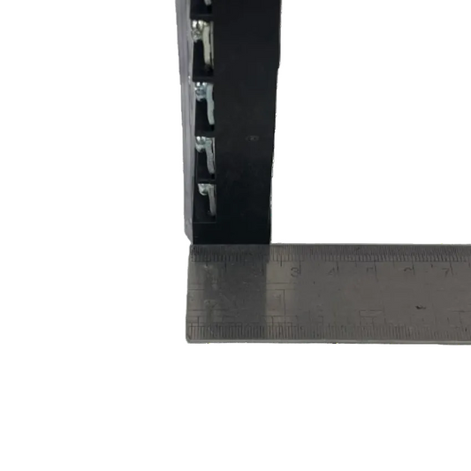 Grippes 45A 12Pairs Terminal Block 600V black modular terminal block with metal clamps shown next to ruler for scale