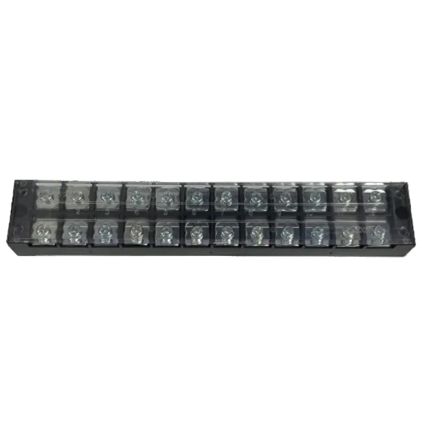 Grippes 45A 12Pairs Terminal Block 600V clear cover black base 24 screw electrical connector