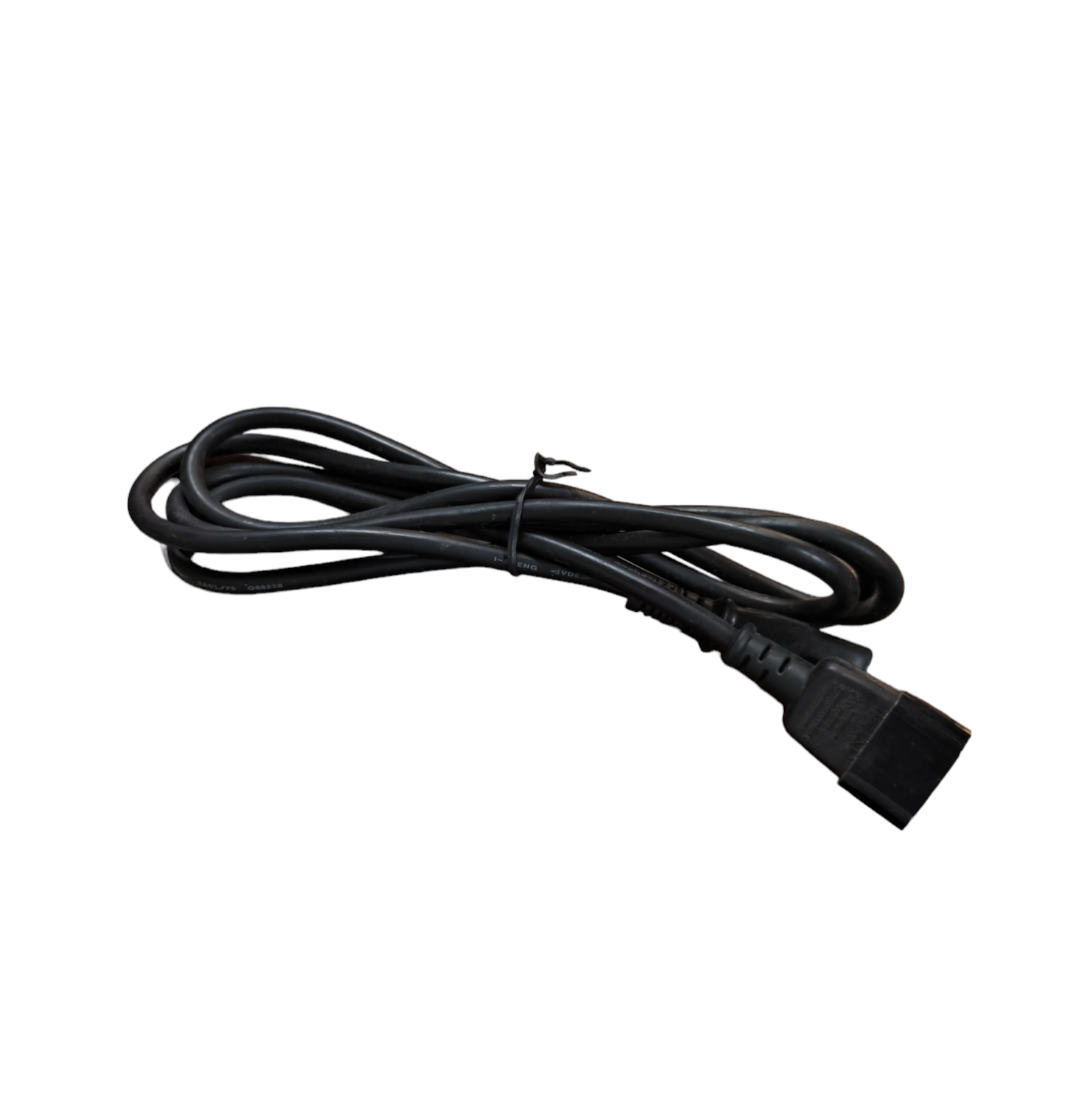 Black C13 to C14 AC power cord coiled 1.5m desktop and server power lead from China manufacturer