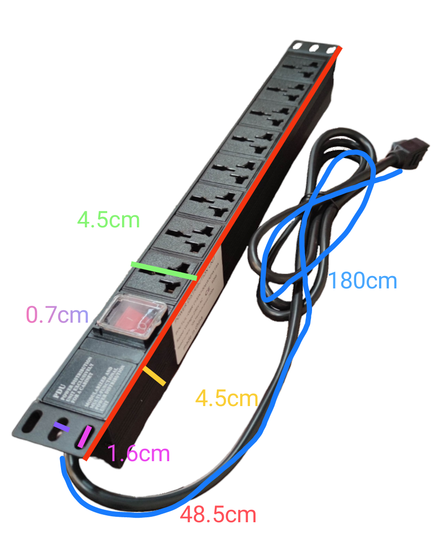 Grippes power supply unit with universal outlet 16A 250V PDU and multiple socket ports