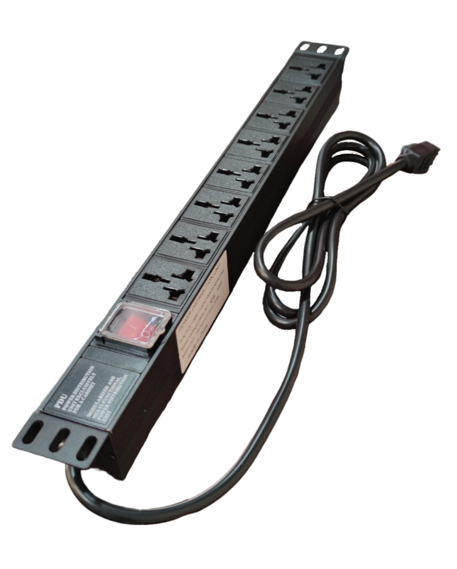 Grippes power supply unit with universal outlet 16A 250V PDU and multiple sockets connected by a long power cord