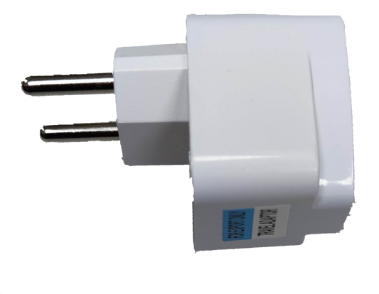 White universal travel adaptor type C plug with two round pins from China