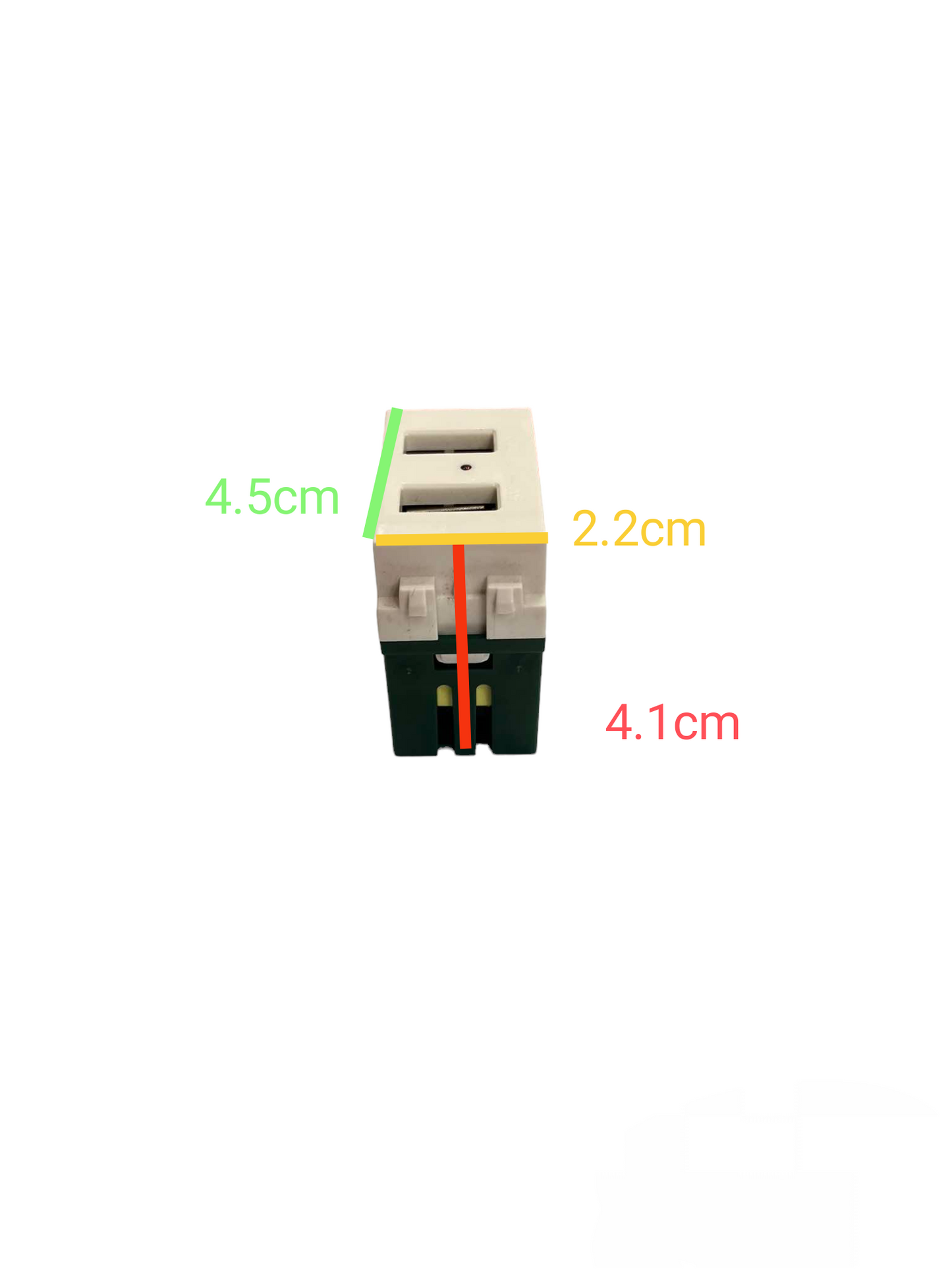 Royu USB Outlet 2 Port 1 Device Wide Series power outlet with two USB ports and compact design