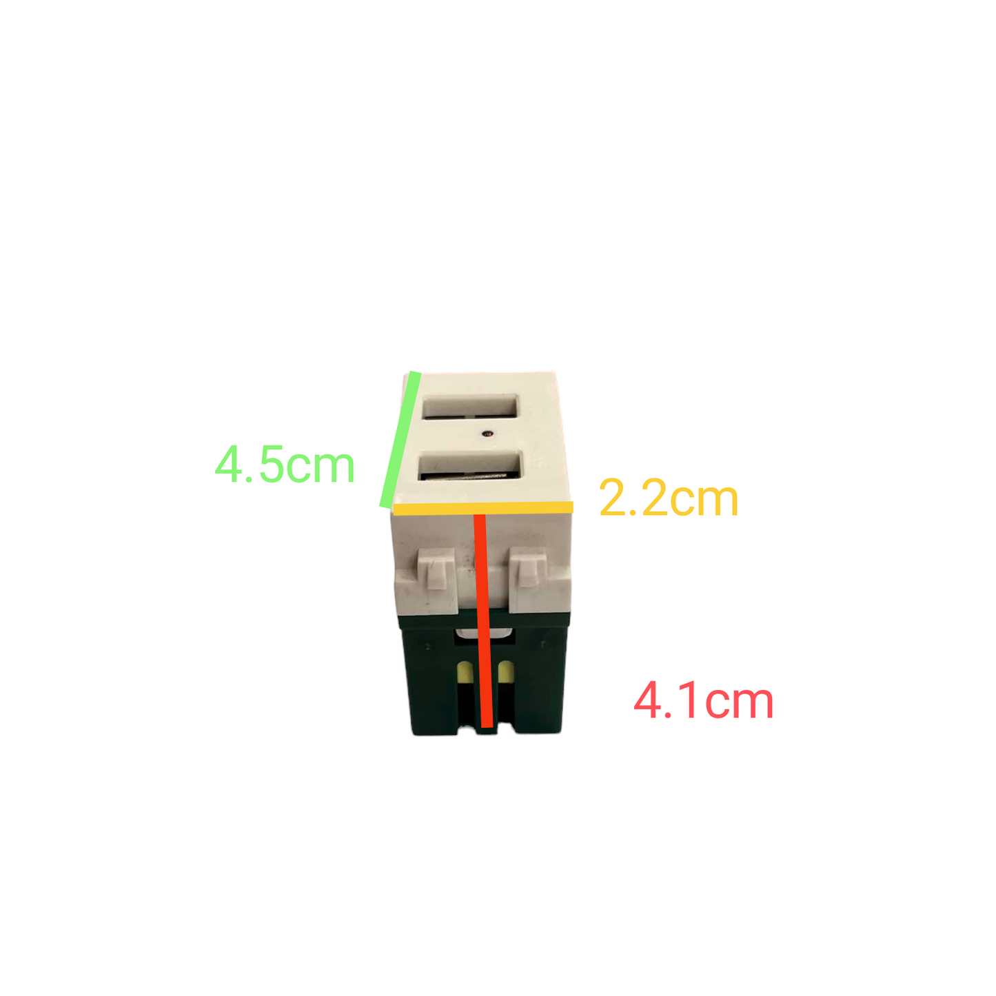 Royu USB Outlet 2 Port 1 Device Wide Series power outlet with two USB ports and compact design