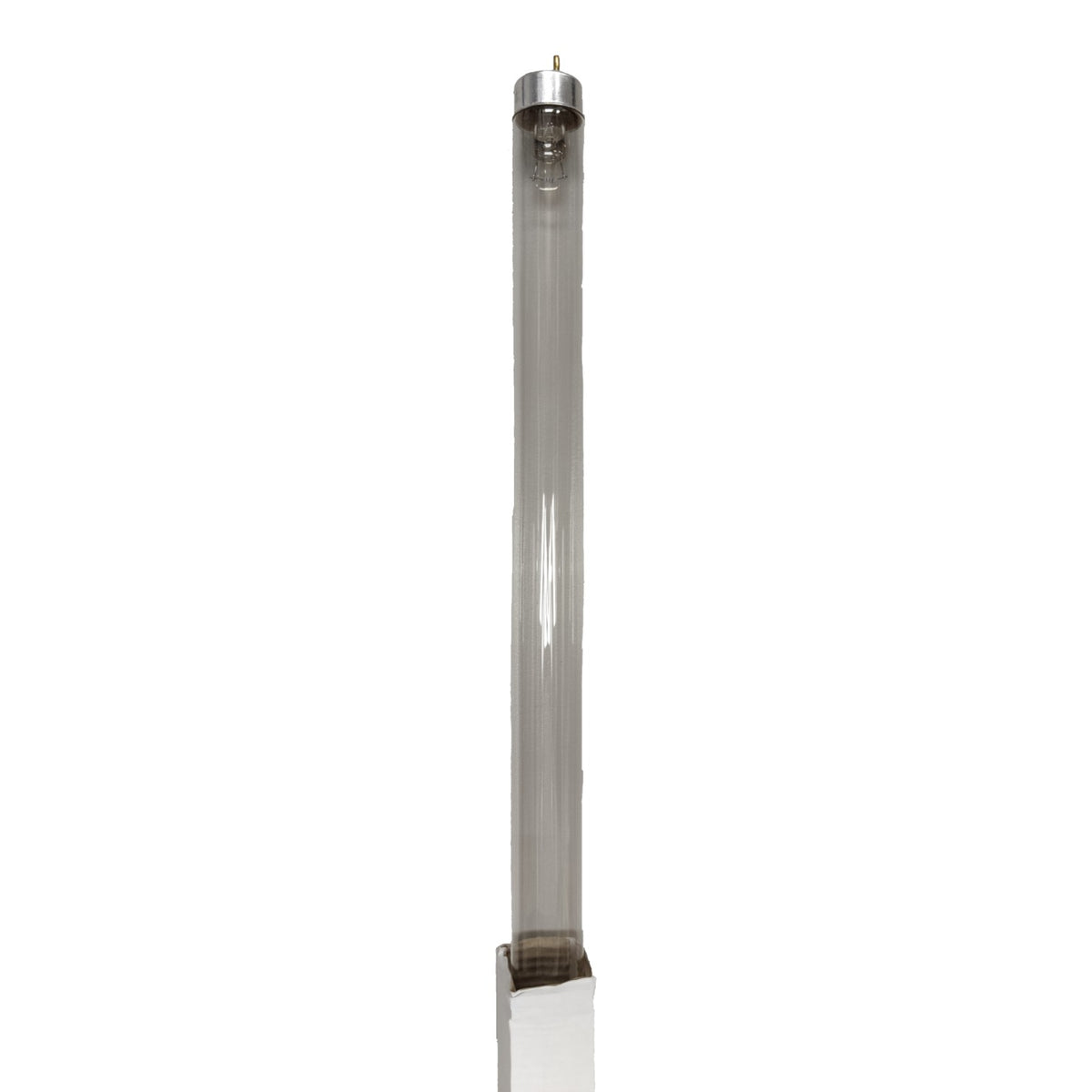 Tubular light bulb on a white background