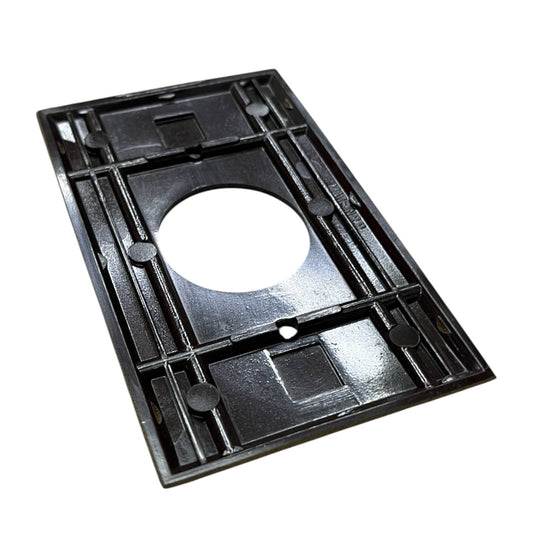 Eagle 1 Gang Round Plate Cover 35mm Brown back view showing mounting structure