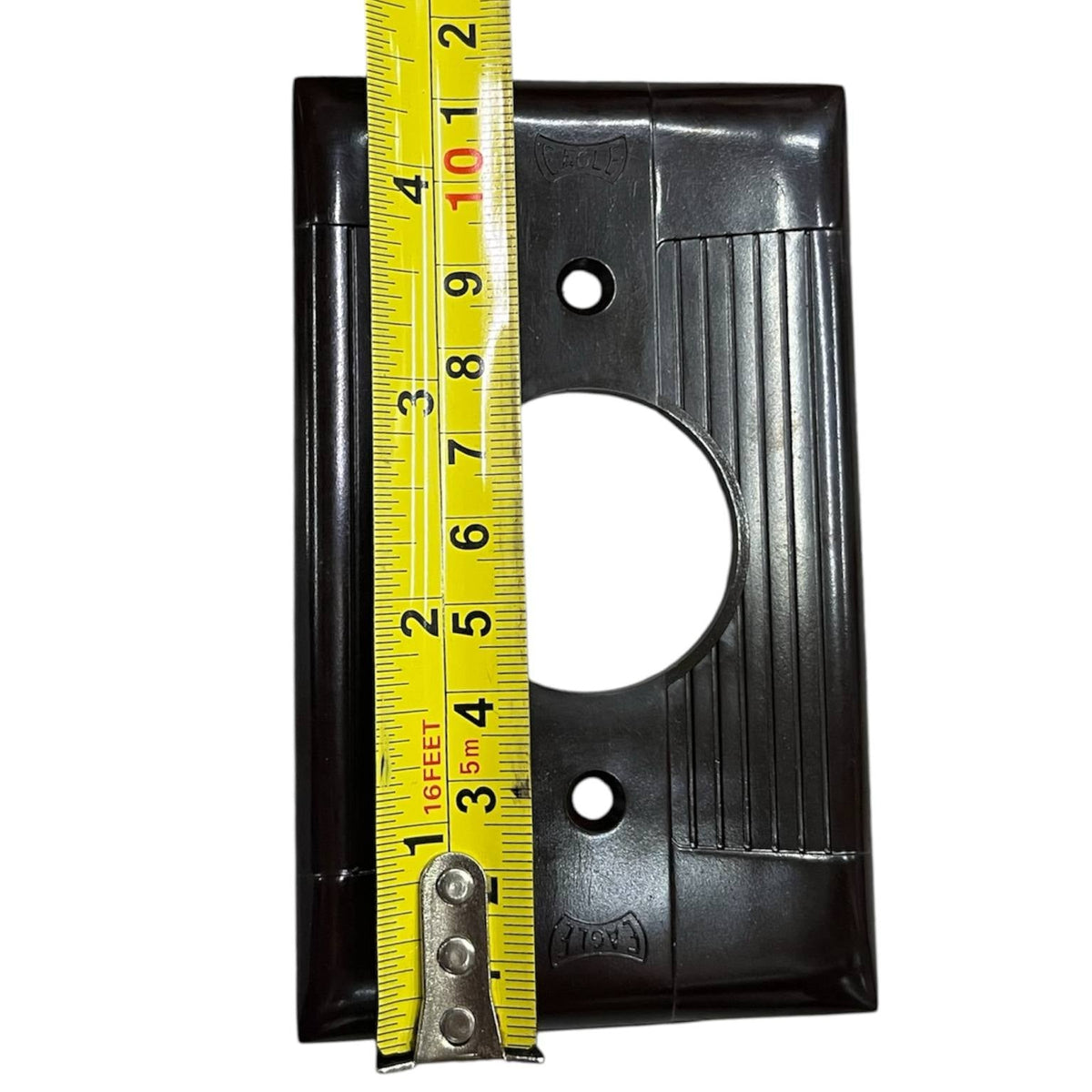 Eagle 1 Gang Round Plate Cover 35mm Brown power point cover with measurement tape