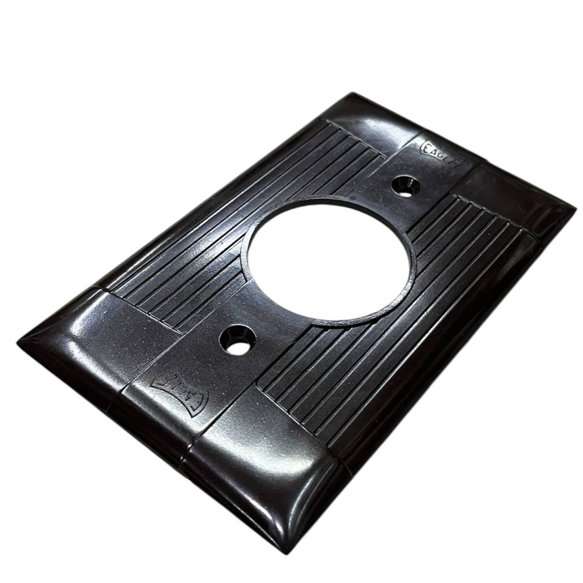 Eagle 1 Gang Round Plate Cover 35mm Brown with ribbed surface for power points and switches