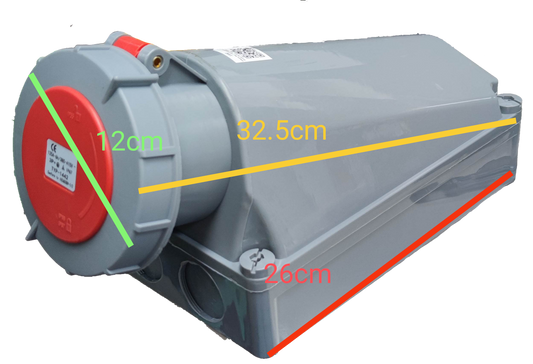 Grippes 3 pin 220V IEC6309-2 outlet electrical socket with gray casing and red cover