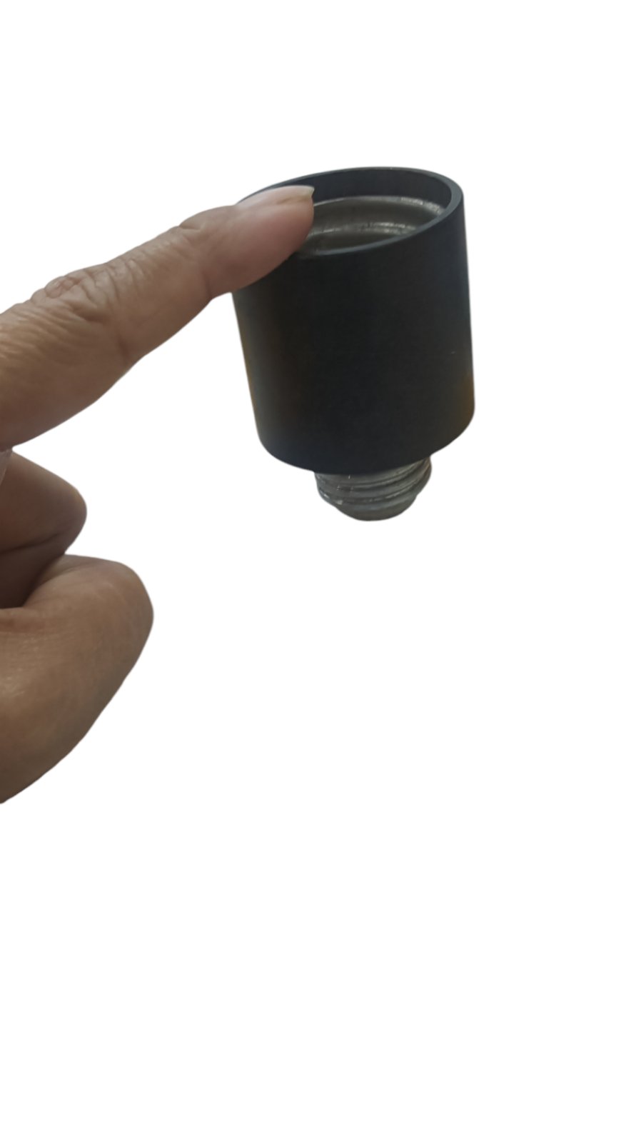 Eagle E40 to E27 Socket Adapter held between fingers for wire and lead connection