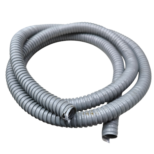 Local brand gray Liquid Tight Flexible Hose coiled for electrical and fluid protection