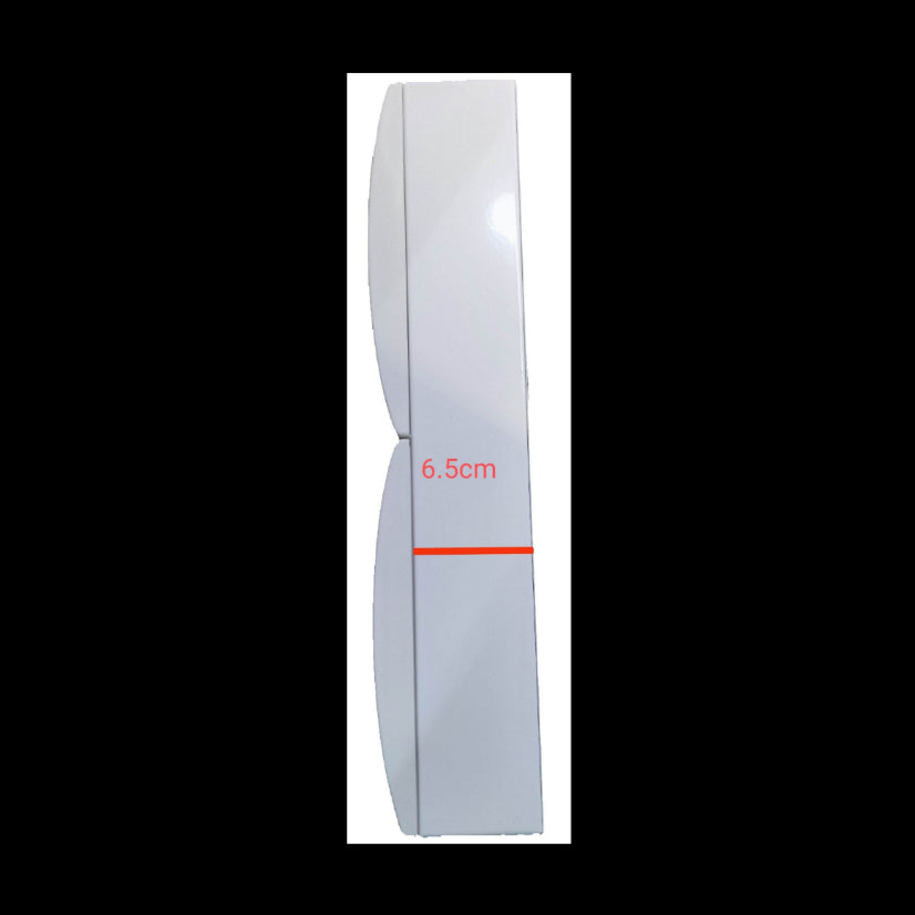 Side view of Schneider & ZY Panel Board 50A 2 Pole Main Miniature electrical circuitry part in white