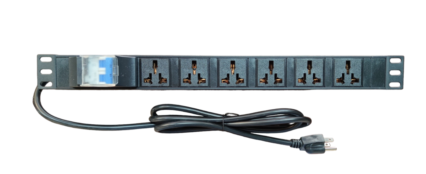 Grippes PDU for data cabinet 32A power supply unit with multiple universal outlets and a power cord