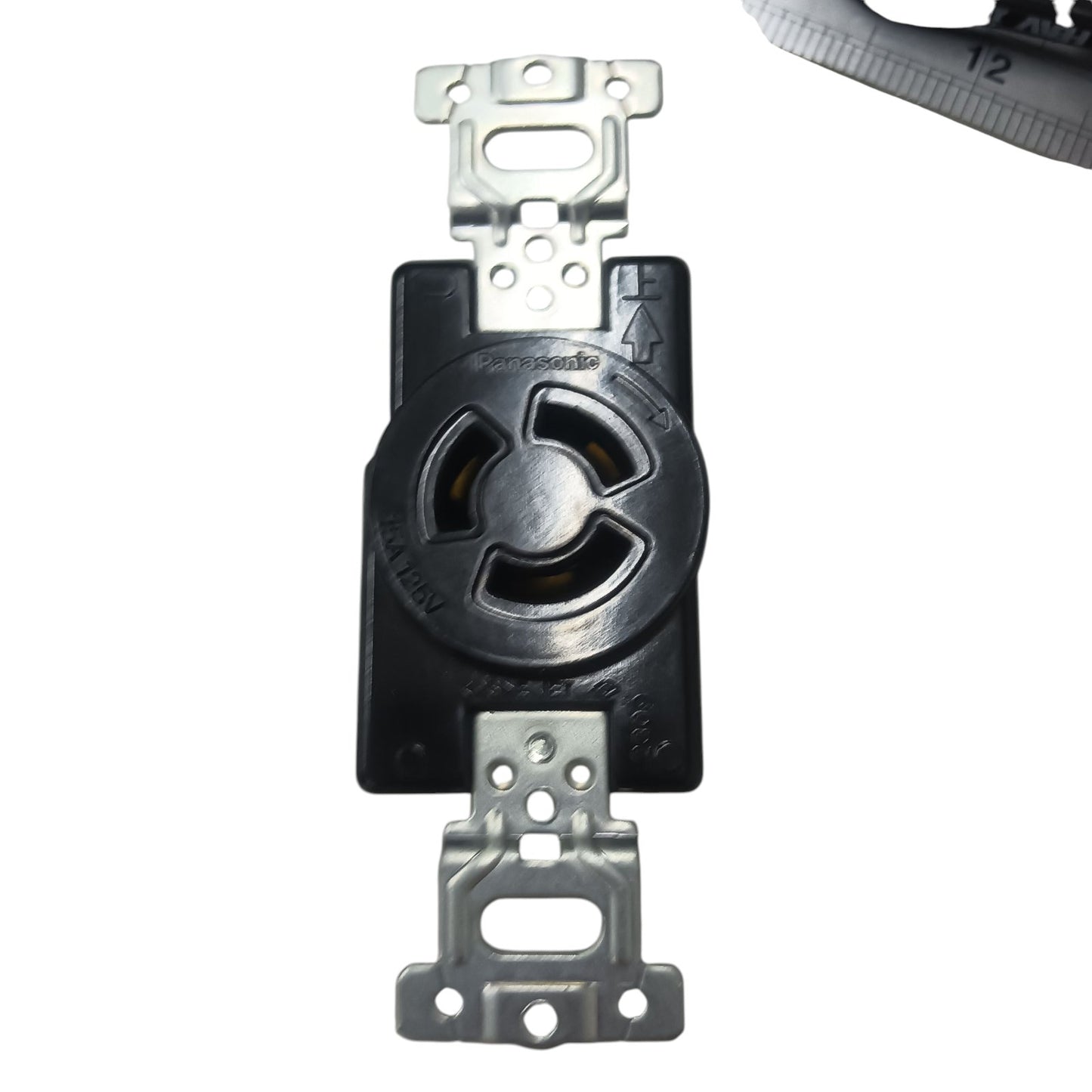 Panasonic 15A P Twist Lock Outlet with Plate 2P+E (3P) 125V (ML-1) WF2315 and WNF6253W-8 , Twistlock Outlet with Plate 15A 2P+E