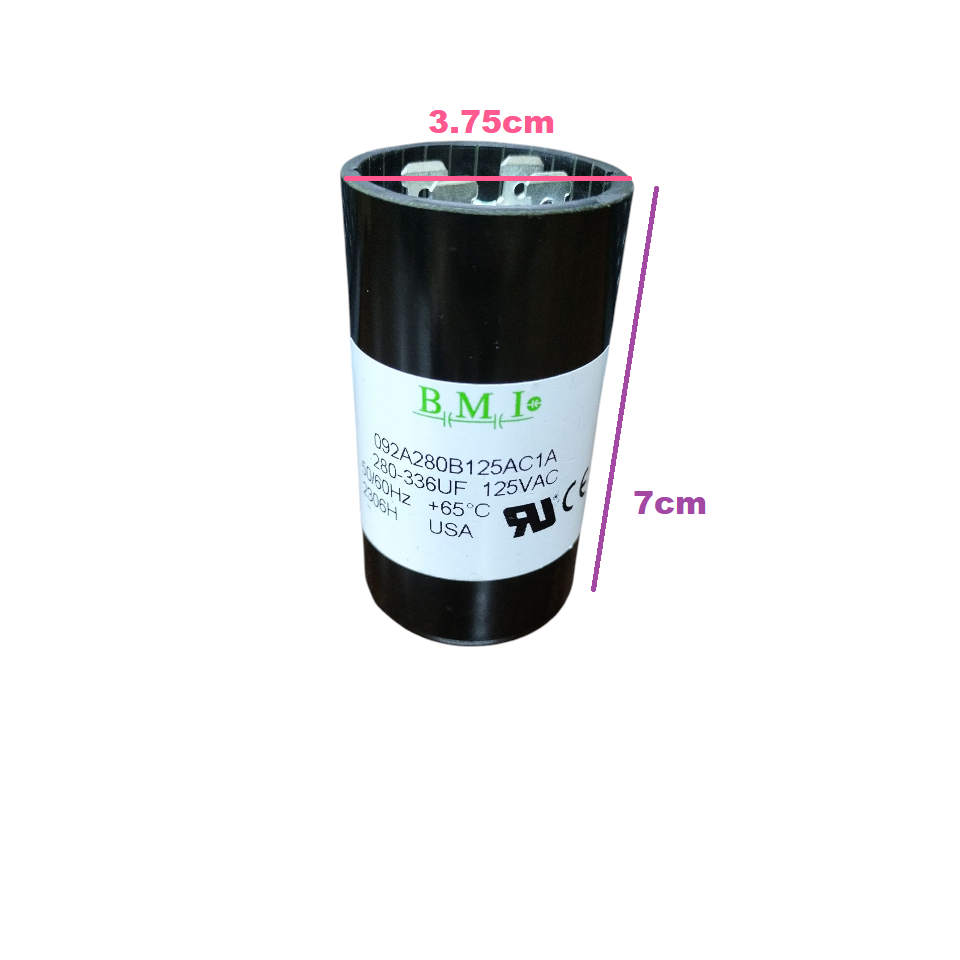 BMI Motor Starting Capacitor 280-336uF 125V AC, Capacitor 280-336MFD 125V