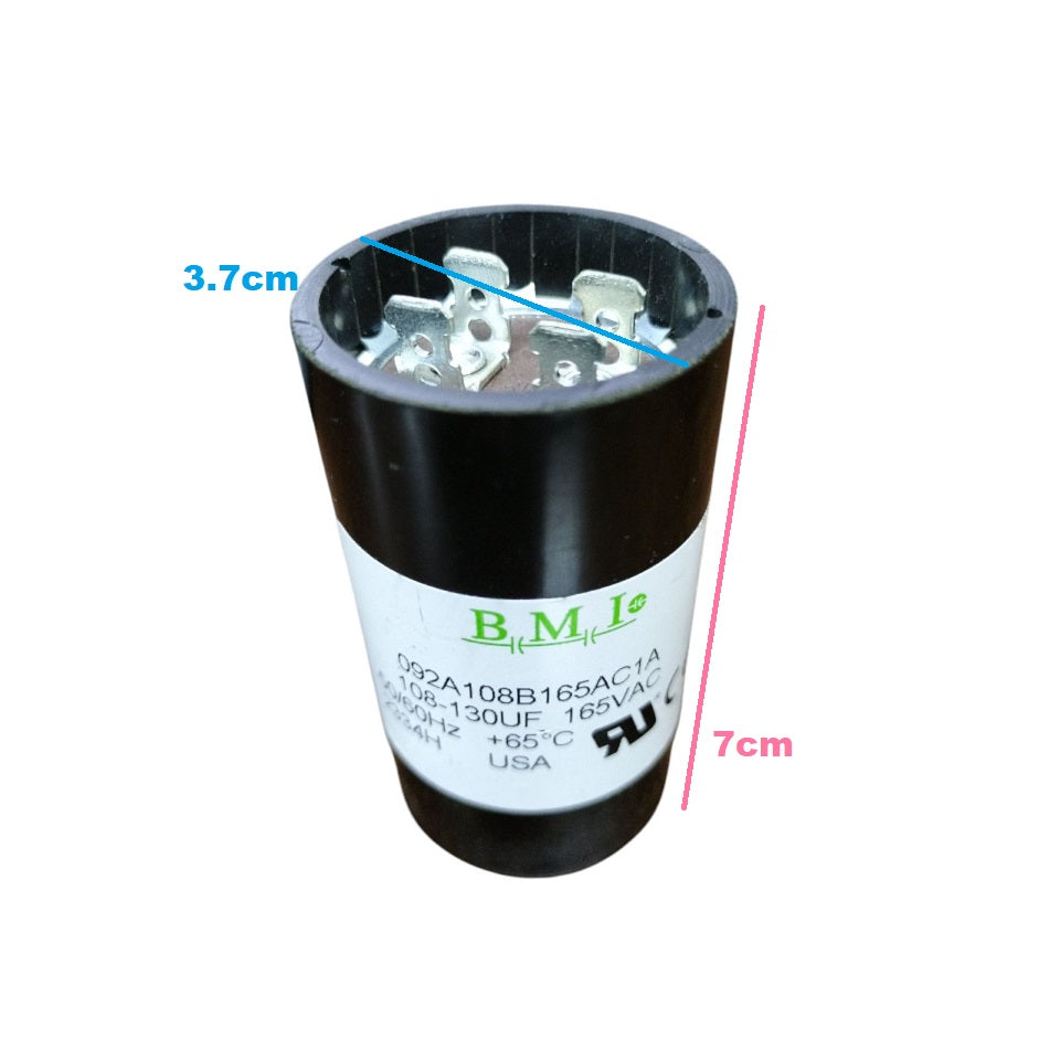 BMI Motor Starting Capacitor 108-130UF 165V AC, Capacitor 108-130MFD