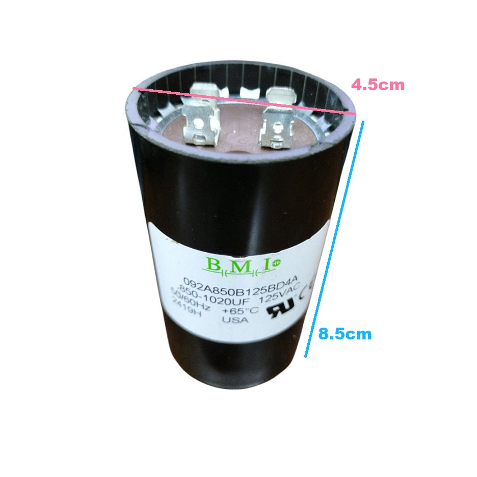 BMI Motor Starting Capacitor 850-1020UF 125V AC, Capacitor 850-1020MFD