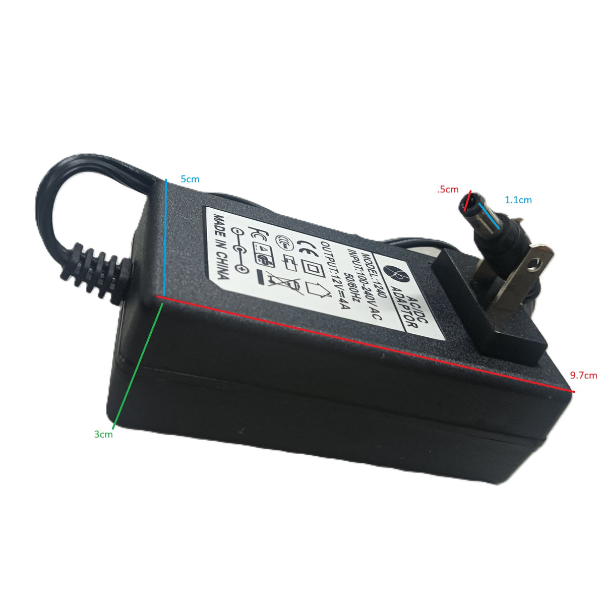 Grippes AC/DC Adaptor 12V 4A , Power Adaptor 12V DC 4A ( 5.5)