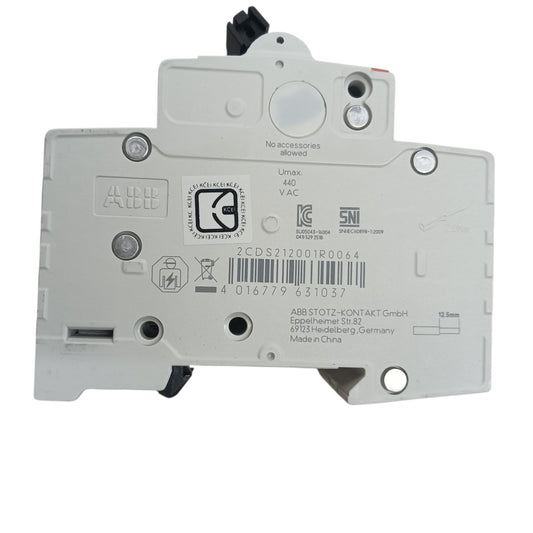 ABB MCB Miniature Circuit Breaker 25A 2 Pole 6 Kaic 220v SH202-C25