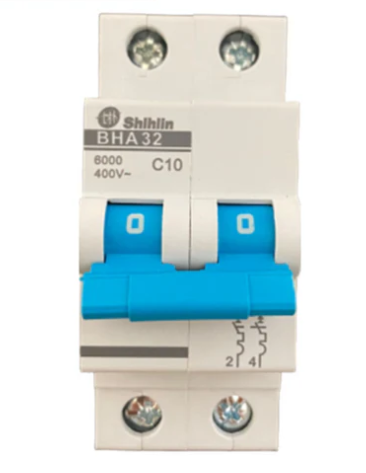 Shihlin Miniature Circuit Breaker 10A 2 Pole MCB 6 Kaic 230V BHA32C-10