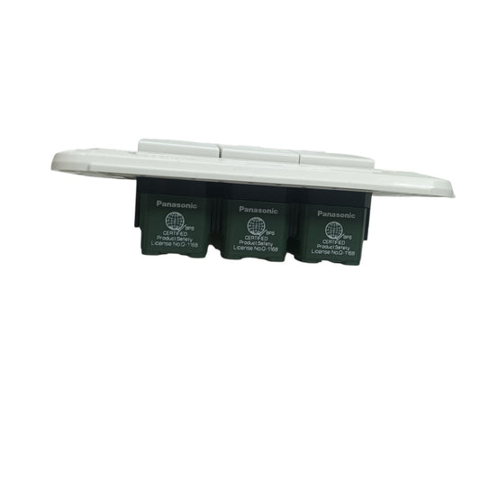 Panasonic 3 Gang Switch 1 Way, Wall Switch 3 Devices WEG5001-K/WEG6803