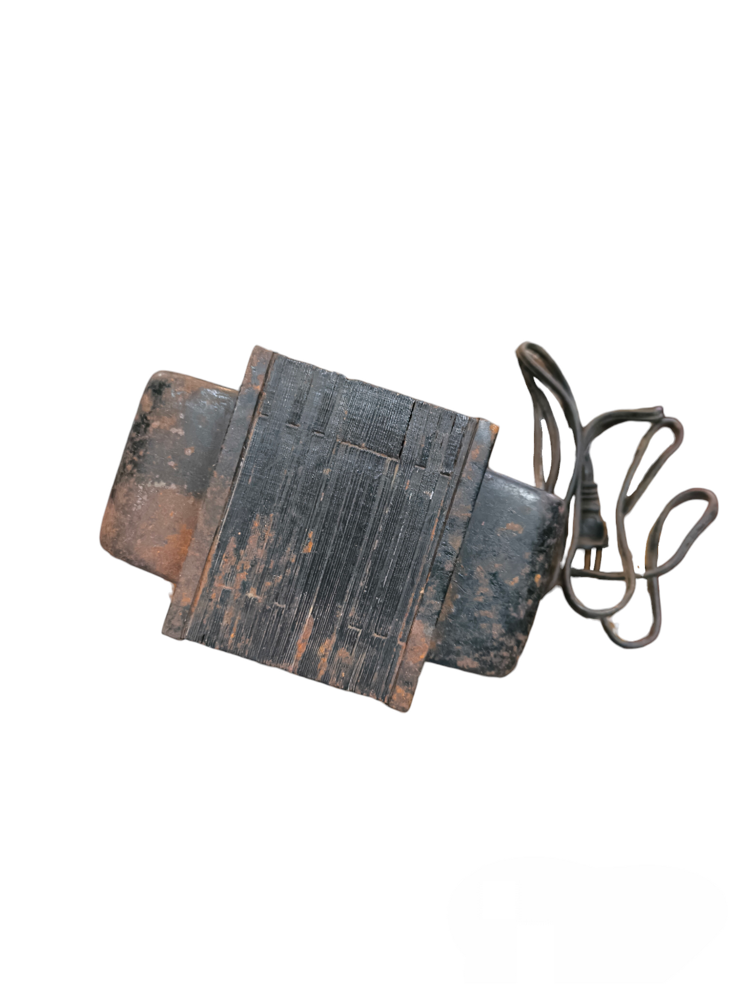 CE door chimes and bells Transformer 220V AC to 100V AC with black wires and weathered casing