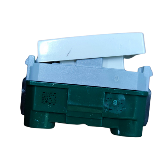 Royu white rocker switch with green mounting housing 3 Way Switch Wide Series RWS3 single gang module