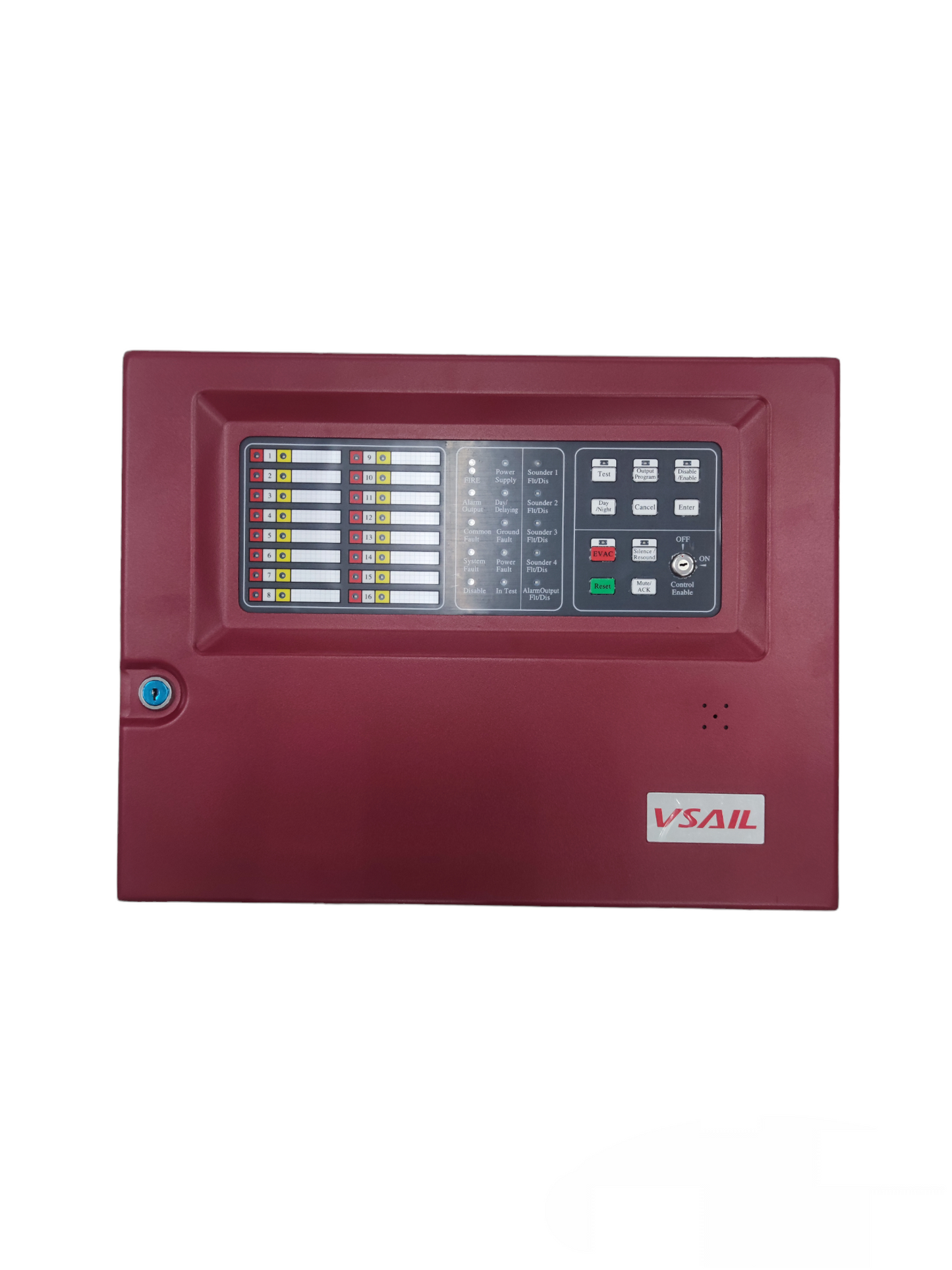 VSAIL Control Panel Conventional Type 16 Zones fire alarm system with multiple indicator lights and control buttons