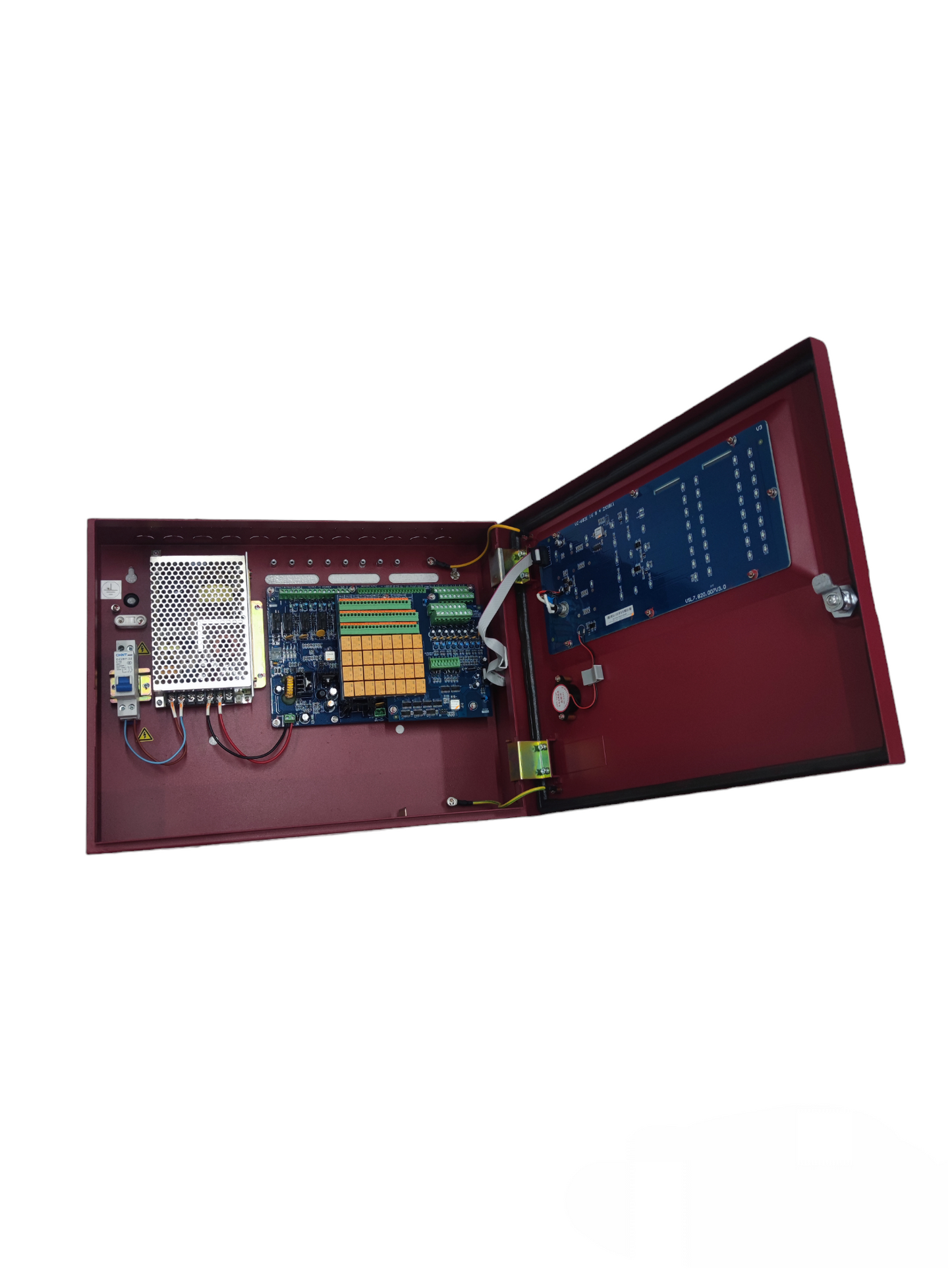 VSAIL Control Panel Conventional Type 16 Zones open showing internal electronic components and wiring