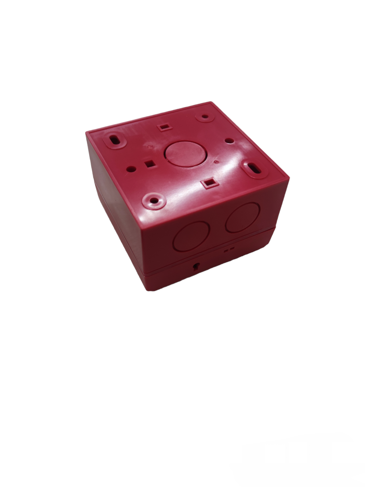Red plastic mounting base for Manual Pull Station VSAIL fire alarm system component
