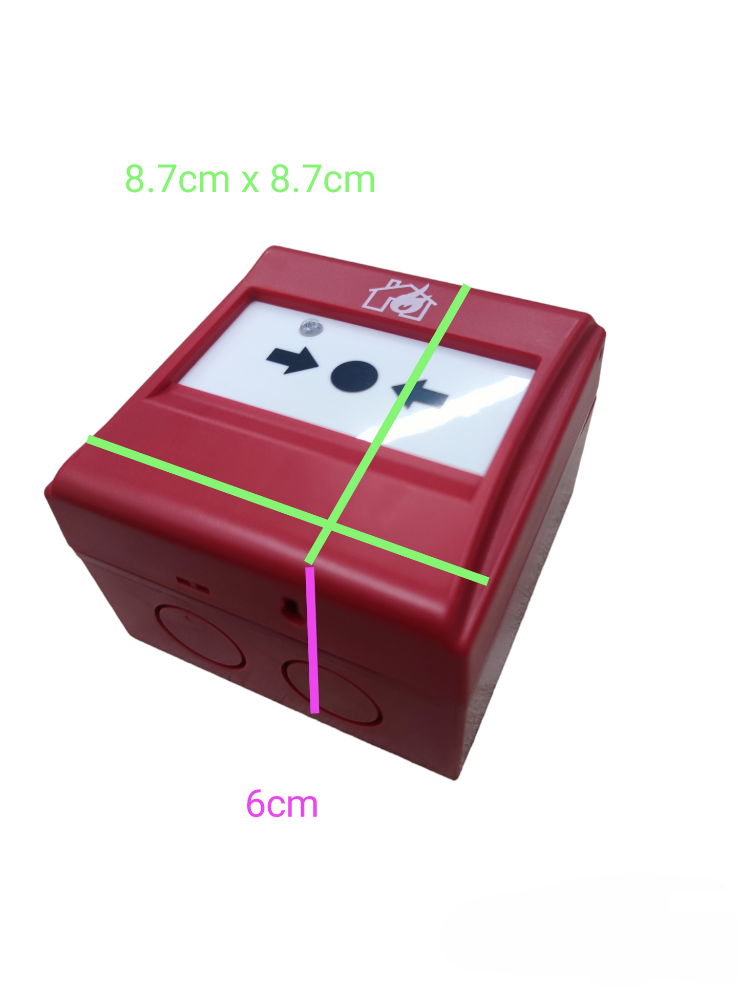 Manual Pull Station VSAIL red fire alarm switch with push down activation and clear instructional icons