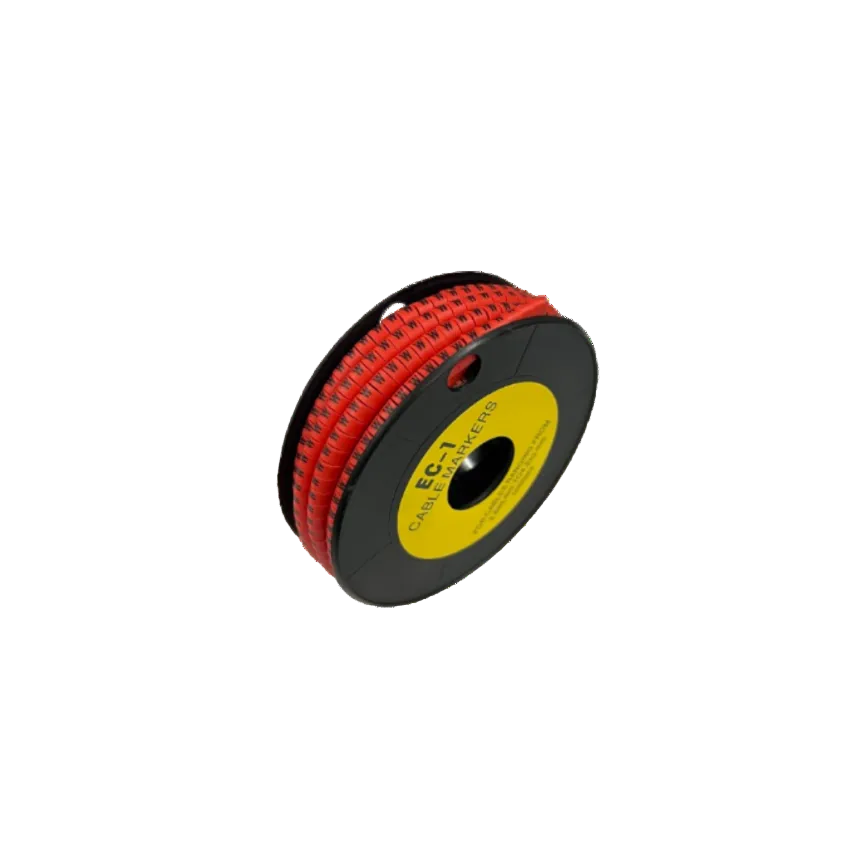 Grippes cable management W Marker Red 2.6mm to 4.2mm 1000pcs on black spool for wire labeling