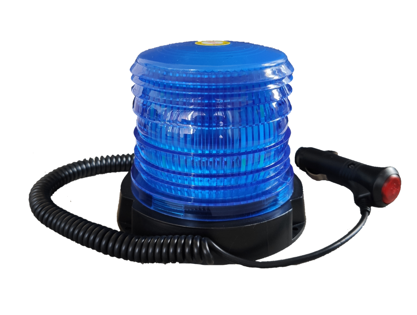Sub Zero blue warning light 10-30V DC with coiled power cable and plug for vehicle use