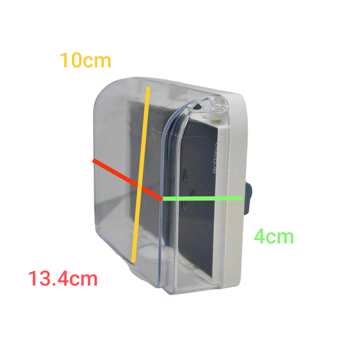 Grazen 16A 220V weatherproof electrical plate with transparent cover and compact design for outdoor use