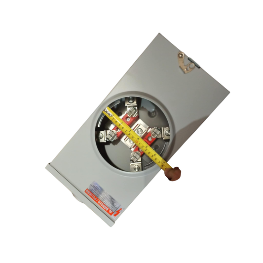 Cirtech Rectangular Meter Base 4 Jaws 1 1/4 inch Hub KWH Meter Base Max 200A