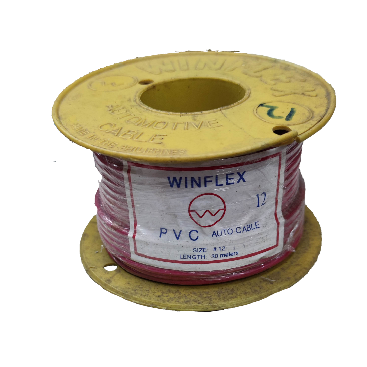 Winflex Auto Wire 14 AWG red automotive cable spool with 30 meters length and PVC insulation