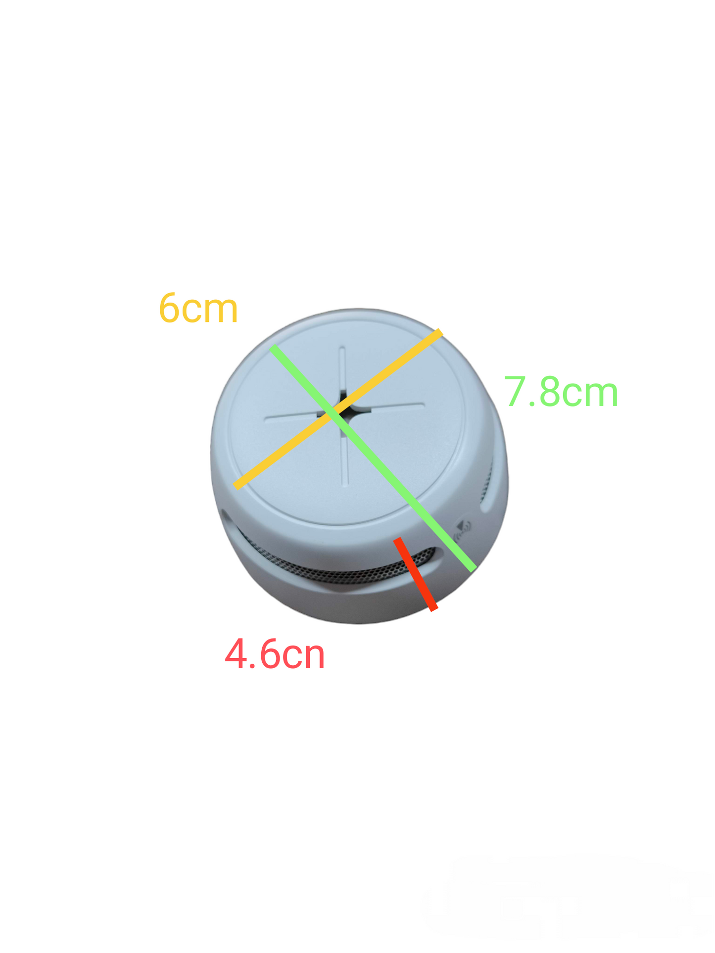 Aegislink wireless interlinked smoke alarm with compact white design and size dimensions