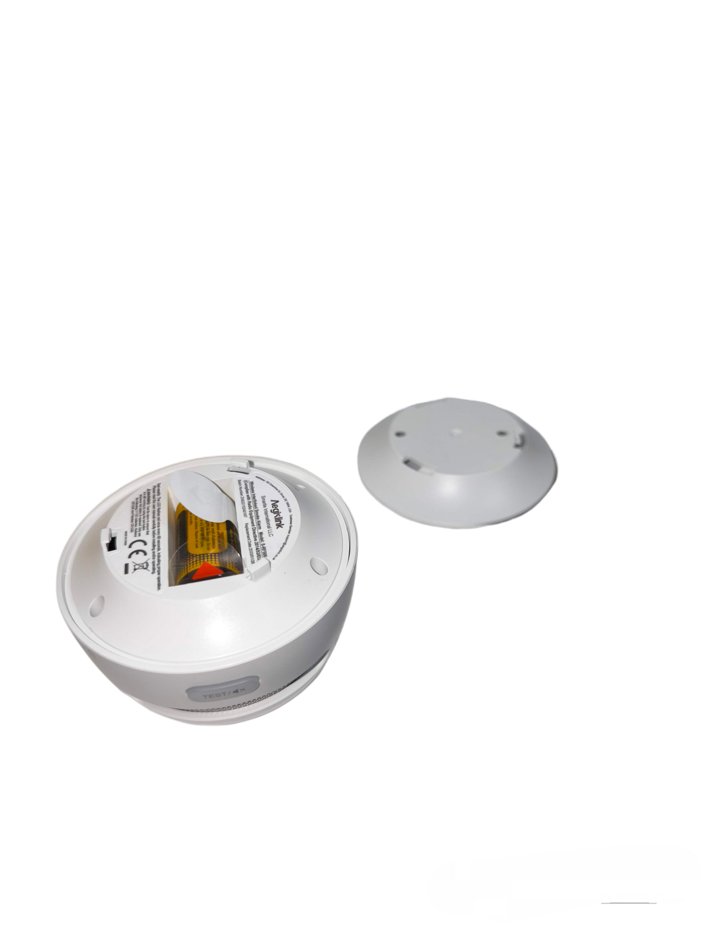 Aegislink wireless interlinked smoke alarm device with mounting base for home safety