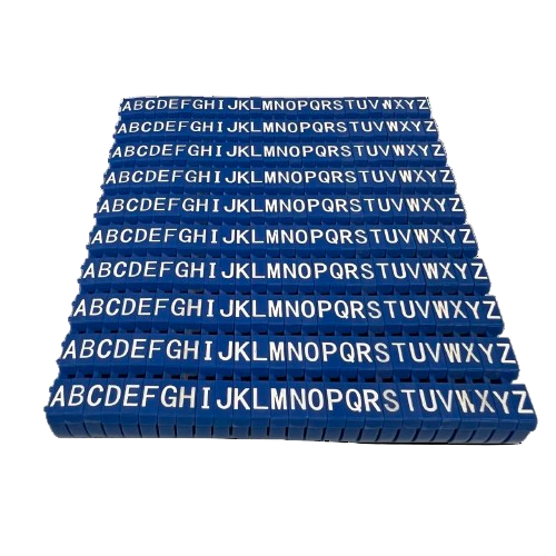 Grippes AZ cable markers for electrical wires. Blue alphabet lettered marker strips for wire labeling