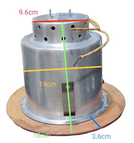 Wooden border down light fixture with metal housing and attached wires for lighting installation accessories