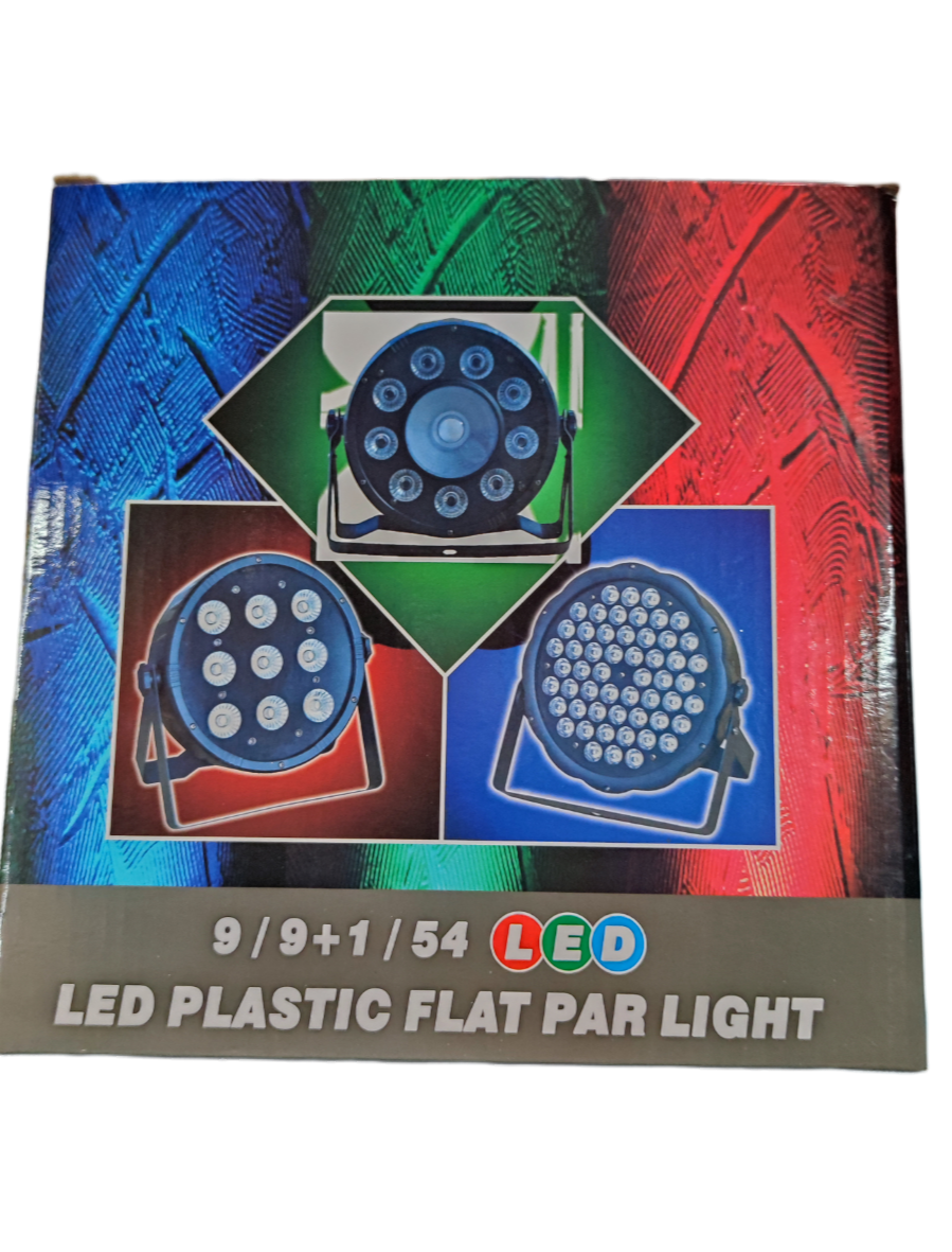 150W 7 Channel 220V LED plastic flat par light set with multiple LED bulbs and color effects