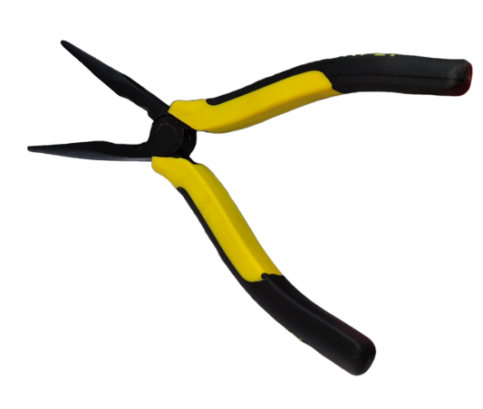 Butterfly 8 Inches Needle Nose Pliers with yellow and black comfortable grip handles