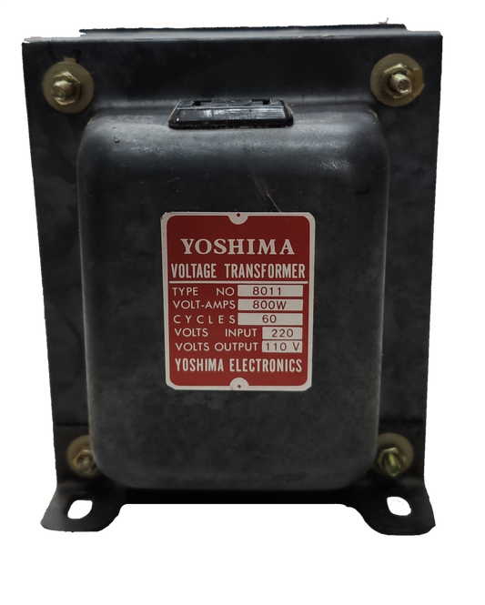 Yoshima voltage transformer labeled as 800W step down transformer 220V to 110V for door chimes and bells