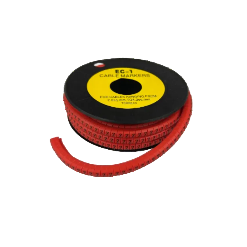 Grippes Z Marker Red 2.6mm to 4.2mm 1000pcs cable management markers on a black spool