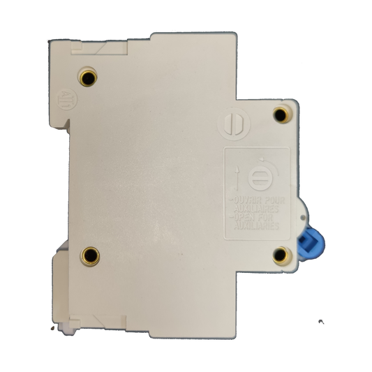 ZwitseRise 100A Miniature Circuit Breaker electrical component with white casing and blue toggle