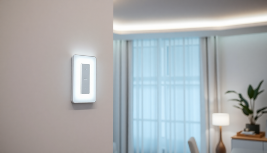 Cool White Lighting, Smart Home Interior with Futuristic Light Switch and other Home Appliances