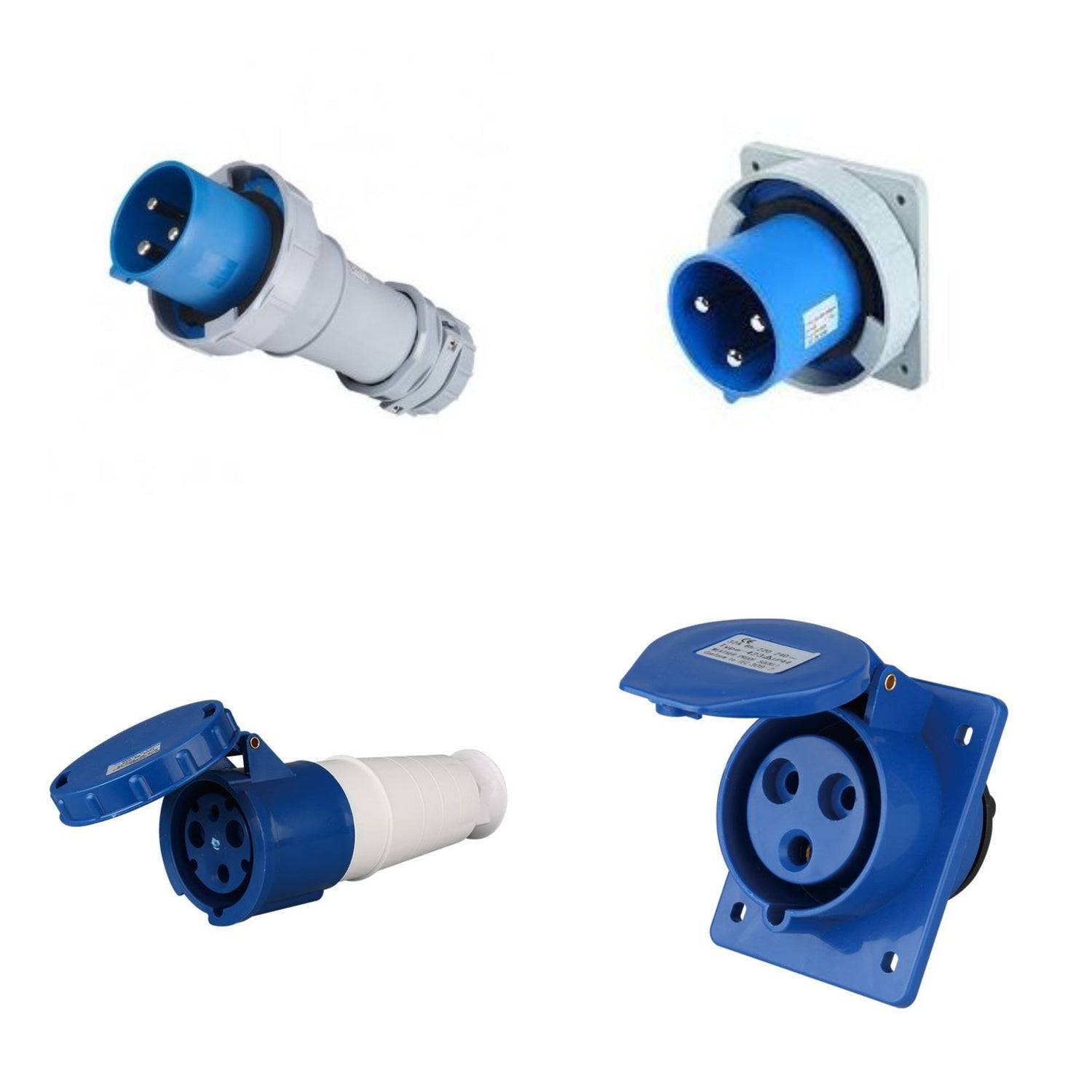 125A Industrial Outlet and Plug IEC 3 Pins 2P+E