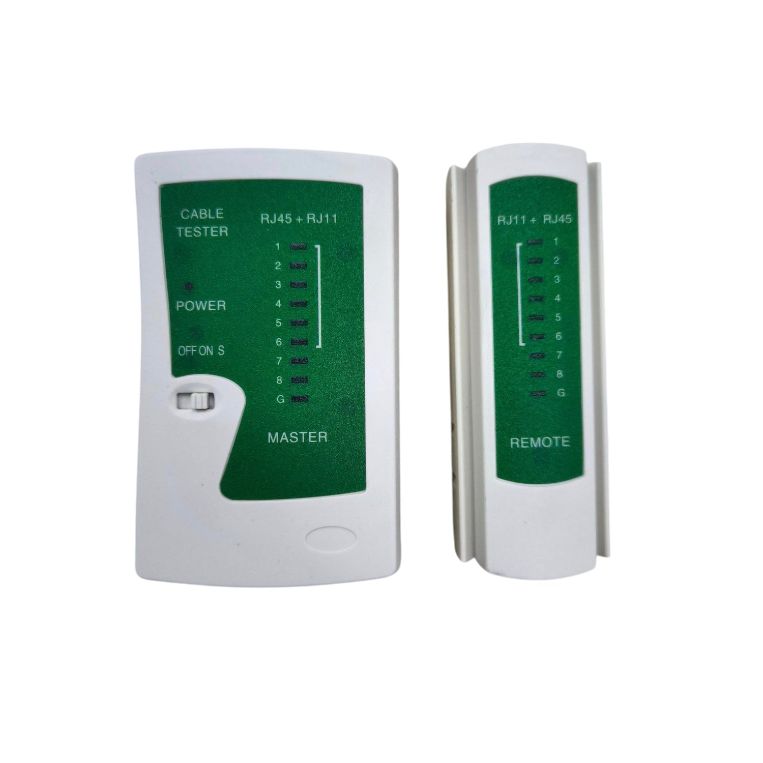 Network cable tester RJ45 RJ11 device with master and remote units for testing electrical wiring continuity and polarity