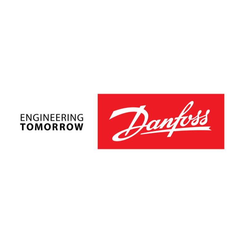 Danfoss logo with Engineering Tomorrow slogan showcasing Danfoss refrigeration electrical components