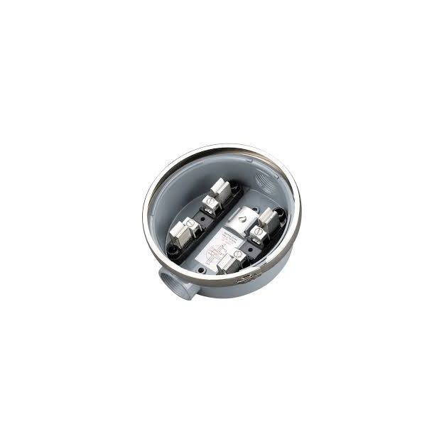 Round meter base electrical enclosure for secure single-phase electric meter connections